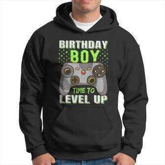 Birthday Boy Level Up Video Gamed Themed Birthday Party Graphic Design Printed Casual Daily Basic Hoodie - Thegiftio UK