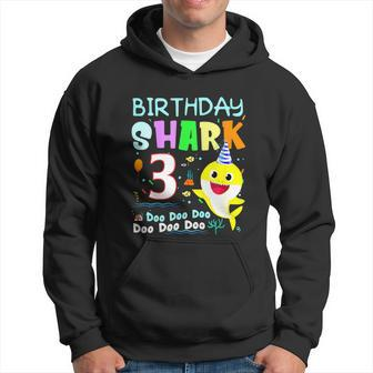 Birthday Shark Shirt 3Rd Girl Three 3 Year Old Men Hoodie - Thegiftio UK