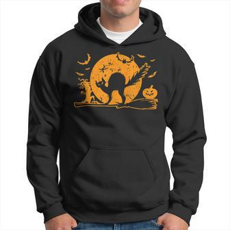Black Cat Halloween Pet Lover Scary Funny Hoodie - Seseable