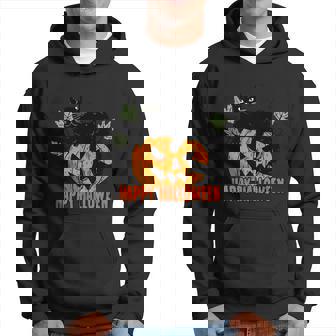 Black Cat Pumpkin Halloween Day Sublimation Retro Halloween Hoodie - Thegiftio UK