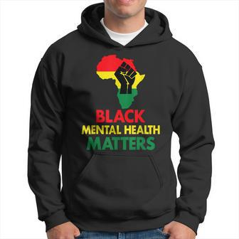 Black Mental Health African Map Mental Health Awareness Men Hoodie - Thegiftio UK