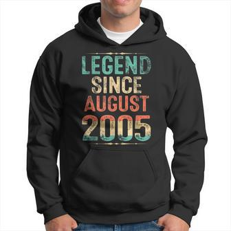Born August 2005 Birthday Legend Since 2005 17 Year Old Men Hoodie - Thegiftio UK