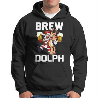 Brew Dolph Red Nose Reindeer Men Hoodie - Thegiftio UK
