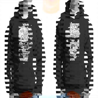 Cat Skull Halloween Costume Funny Horror Emo Graphic Men Hoodie Graphic Print Hooded Sweatshirt - Thegiftio