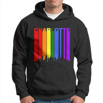 Charlotte North Carolina Lgbtq Gay Pride Rainbow Skyline Hoodie - Thegiftio UK