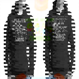 Chillin With My Zombies Halloween Boys Kids Funny Hoodie - Thegiftio
