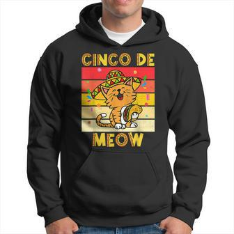 Cinco De Meow Cat Sombrero Cinco De Mayo Mexican Fiesta Men Hoodie Graphic Print Hooded Sweatshirt - Thegiftio UK