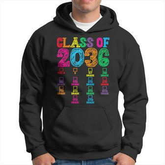 Class Of 2036 Grade Pre K Grow With Me Handprint Prek Men Hoodie Graphic Print Hooded Sweatshirt - Thegiftio UK