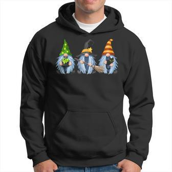 Cute Halloween Gnomes Cat Black Autumn Fall Funny Gnome Hoodie - Seseable