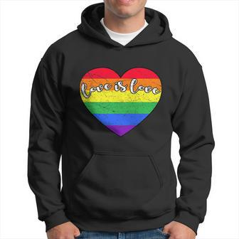 Cute Heart Love Is Love Rainbow Lgbt Lesbian Gay Pride Hoodie - Thegiftio UK
