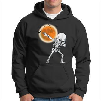 Dabbing Skeleton Dancing Funny Halloween Costume Boys Men Hoodie - Seseable