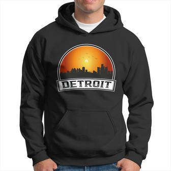 Detroit Skyline Downtown Detroit Motor City Graphic Design Printed Casual Daily Basic V3 Hoodie - Thegiftio UK