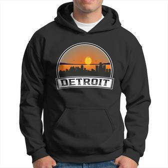 Detroit Skyline Downtown Detroit Motor City Graphic Design Printed Casual Daily Basic V4 Hoodie - Thegiftio UK