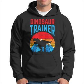 Dinosaur Trainer Retro Vintage Background Funny Halloween Men Hoodie Graphic Print Hooded Sweatshirt - Thegiftio UK
