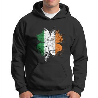Distressed Shamrock Irish Flag St Patricks Day Ireland Meaningful Gift Hoodie - Thegiftio UK