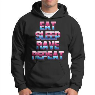 Eat Sleep Rave Repeat Rave Electro Techno Music For A Dj Hoodie - Seseable