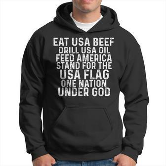 Eat Usa Beef Drill Usa Oil Feed America Stand For The Usa V3 Hoodie - Thegiftio UK