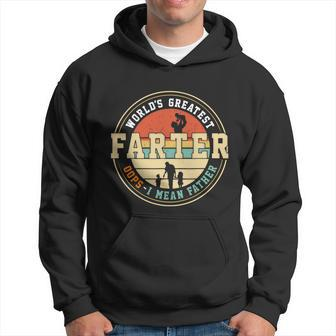 Farter Oops I Mean Father Vintage Retro Fathers Day Quote Graphic Design Printed Casual Daily Basic Hoodie - Thegiftio UK