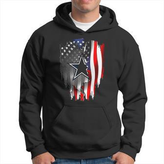 Fathers Day Cowboy Flag Football Dallas Fans Usa Flag Men Hoodie - Thegiftio UK