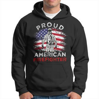 Firefighter Proud American Firefighter Vintage July 4Th For Firefighter V2 Hoodie - Seseable