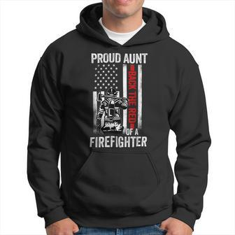 Firefighter Proud Aunt Of A Firefighter Son Back The Red American Flag Hoodie - Seseable
