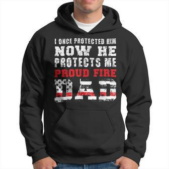Firefighter Proud Fire Dad Fireman Father Of A Firefighter Dad Hoodie - Seseable