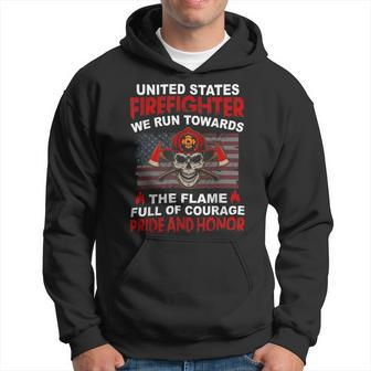 Firefighter United States Firefighter We Run Towards The Flames Firemen Hoodie - Seseable