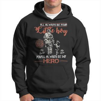 Firefighter Vintage Firefighter Dad & Son Daddy Fathers Day Hoodie - Seseable