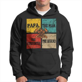 Firefighter Vintage Retro Papa Funny Man The Firefighter The Legend Hoodie - Seseable