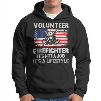 Firefighter Volunteer Firefighter Lifestyle Fireman Usa Flag Hoodie - Seseable
