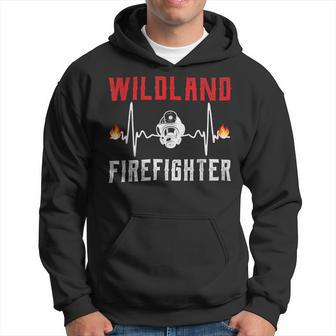 Firefighter Wildland Firefighter Fire Rescue Department Heartbeat Line Hoodie - Seseable