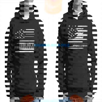 Freedom Over Fear Veteran American Flag Us Army Veteran Day Graphic Design Printed Casual Daily Basic Hoodie - Thegiftio