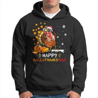 French Bulldog Halloween And Merry Xmas Happy Hallothanksmas Sweatshirt Men Hoodie - Thegiftio