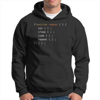 Function Repeat Eat Sleep Code Repeat Funny Programmer Men Hoodie Graphic Print Hooded Sweatshirt - Thegiftio UK