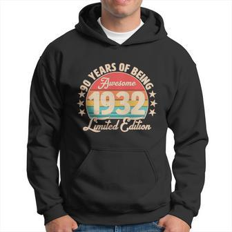 Funny 1932 Birthday 90 Years Of Of Being Awesome Limited Edition Graphic Design Printed Casual Daily Basic Hoodie - Thegiftio UK