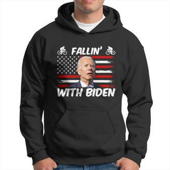 Funny Anti Biden Fallin With Biden Funny Bike Meme Hoodie - Monsterry
