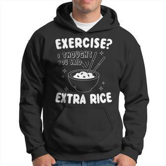 Funny Carbs Diet Extra Rice Exercise Hoodie - Thegiftio UK
