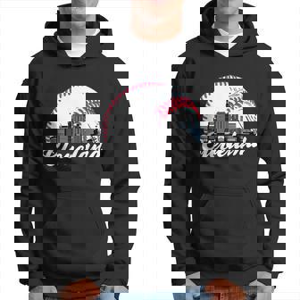 Funny Cleveland Baseball Skyline Retro Hoodie - Thegiftio UK