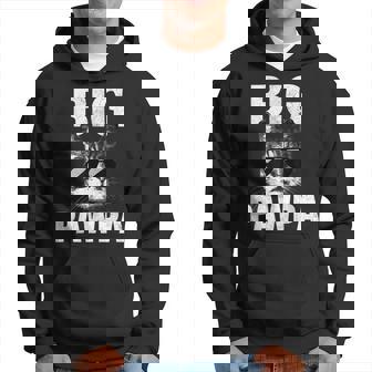 Funny Distressed Black And White Cat Kitten Big Pawpa Hoodie - Thegiftio