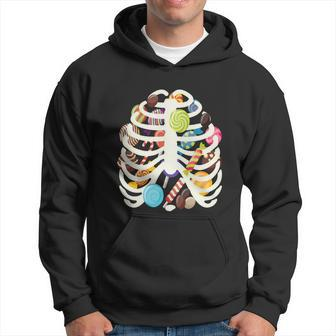 Funny Halloween Cute Candy Skeleton Rib Cage Halloween Graphic Design Printed Casual Daily Basic Hoodie - Thegiftio UK