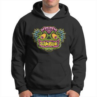 Funny Halloween Funny Zombie Face Halloween Graphic Design Printed Casual Daily Basic V2 Hoodie - Thegiftio UK