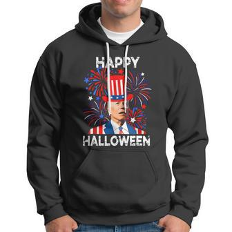 Funny Joe Biden Happy Halloween Confused 4Th Of July Us Flag Hoodie - Monsterry CA