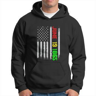 Funny Juneteenth Black History Month Flag June 19 1865 Graphic Design Printed Casual Daily Basic Hoodie - Thegiftio UK