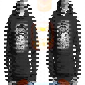 Funny Messy Bun One Thankful Mama Fall Autumn Thanksgiving V2 Hoodie - Seseable