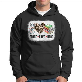 Funny Peace Love Read Bookworm Book Lover School Librarian Hoodie - Thegiftio UK
