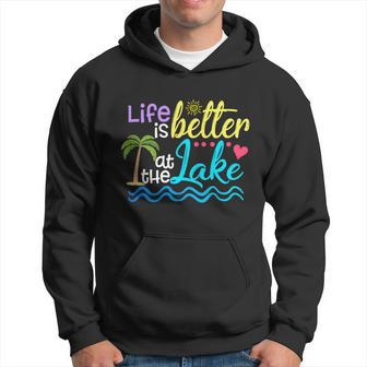 Funny Pontoon Boat Boating Life Is Better At The Lake Meaningful Gift Hoodie - Thegiftio UK