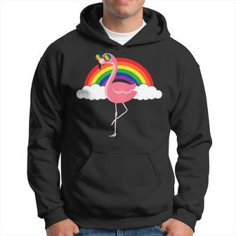 Gay Flamingo Rainbow Pride Men Hoodie - Thegiftio UK