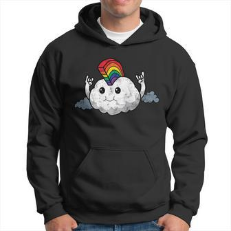 Gay Pride Rainbow Mohawk Cloud Graphic Design Printed Casual Daily Basic Hoodie - Thegiftio UK