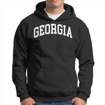 Georgia Us College Font Proud American Usa States Men Hoodie - Thegiftio UK
