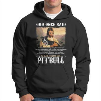 God And Pitbull Dog God Created The Pitbull Men Hoodie - Thegiftio UK